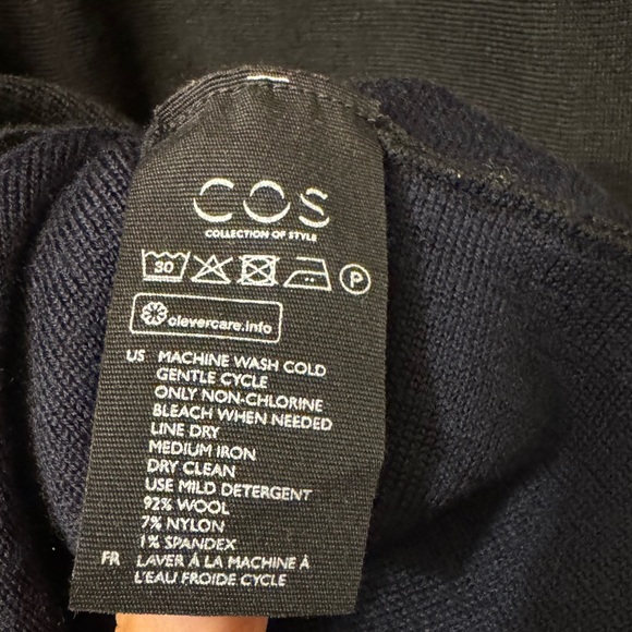 COS jersey sweater black wool blend - Picture 3 of 9